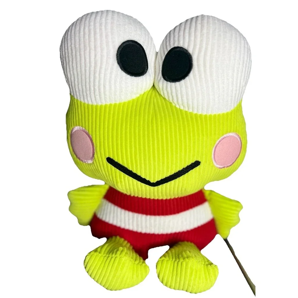 Sanrio Keroppi Plush Corduroy Frog 13in Red White Stripe Round1 Kawaii Round1